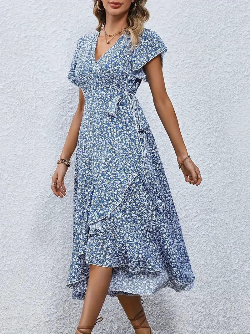 Lily | Flowy Wrap Midi Dress