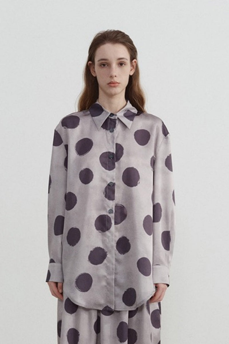 Polka Dot Print Long Sleeve Shirt