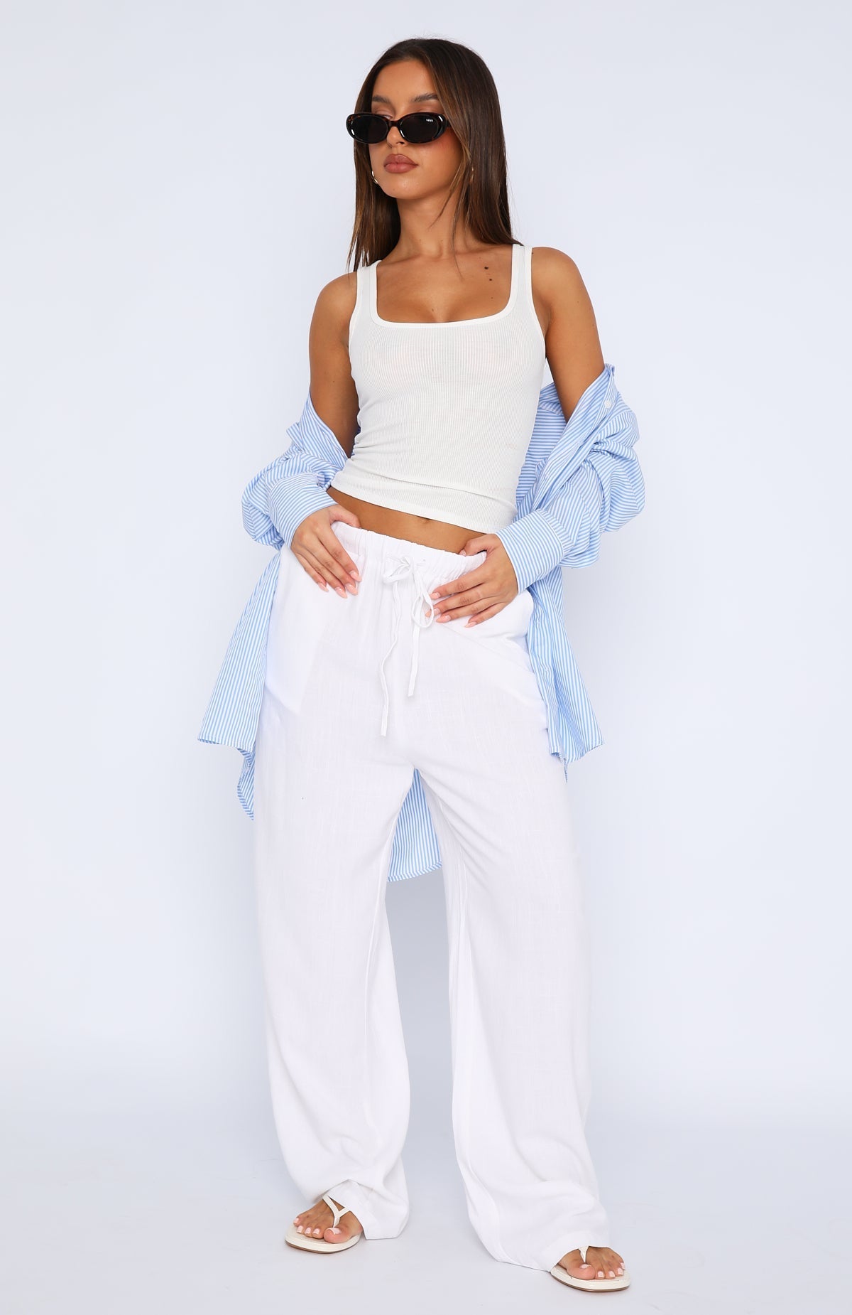 CLARE LINEN PANTS - WHITE