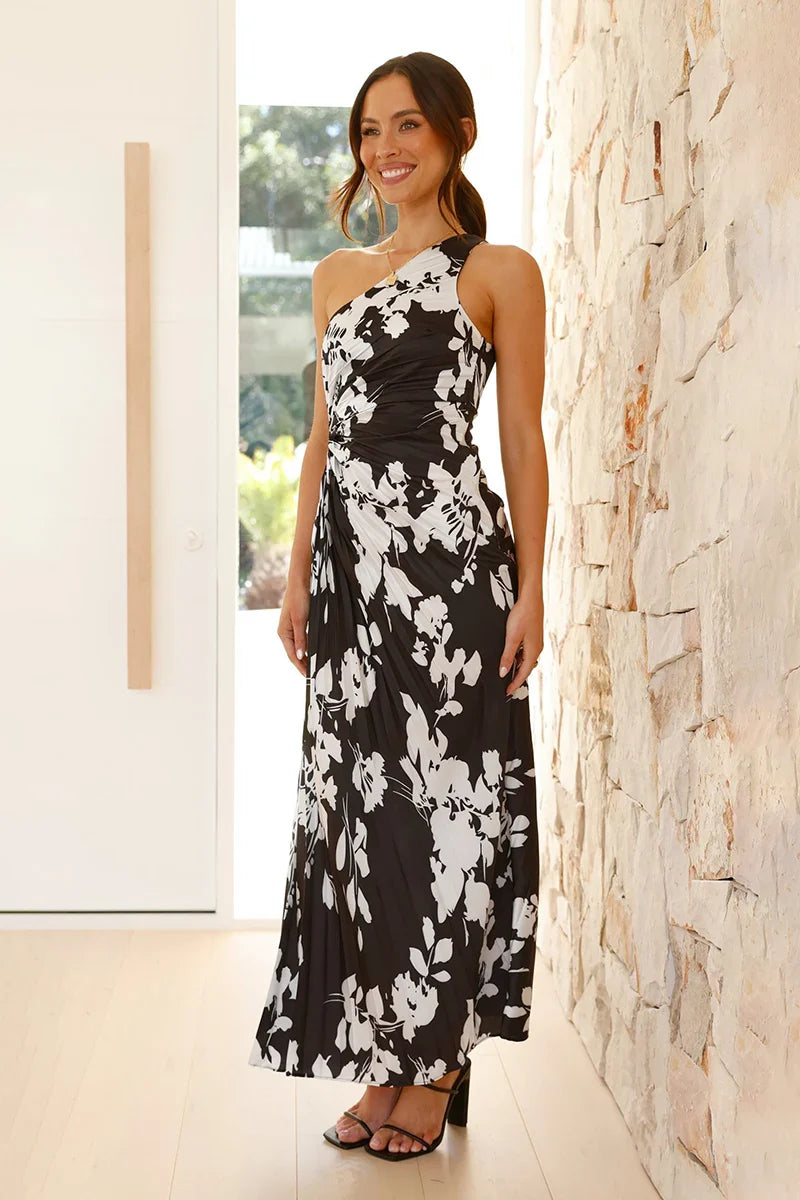 Laken Maxi Dress - Black/White Floral