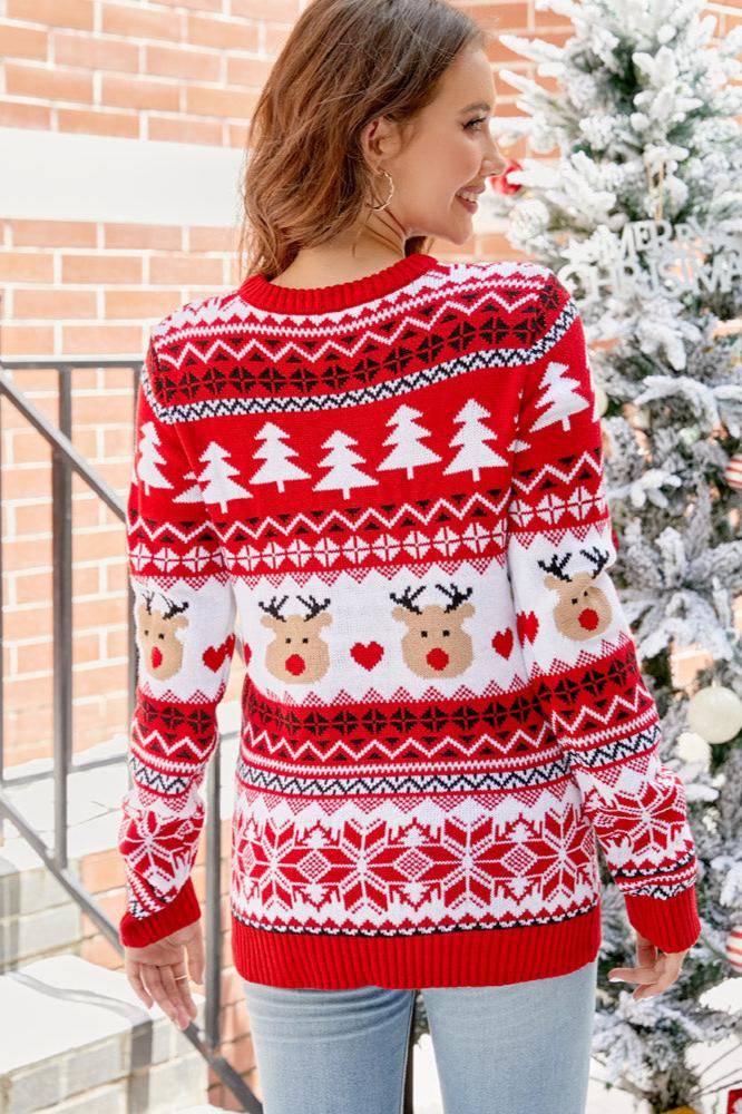 Christmas Bear & Antler Knitted Sweater