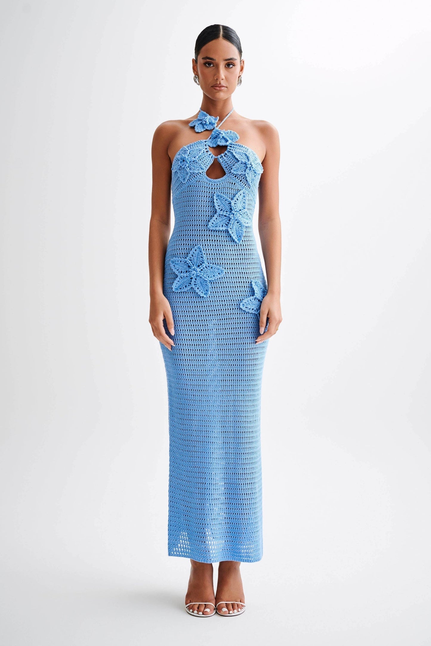 Beverly Floral Appliqué Crochet Maxi Dress