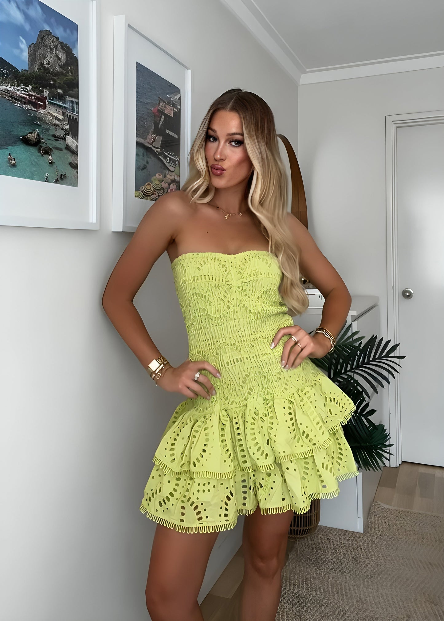 Rosé Dress - Lime