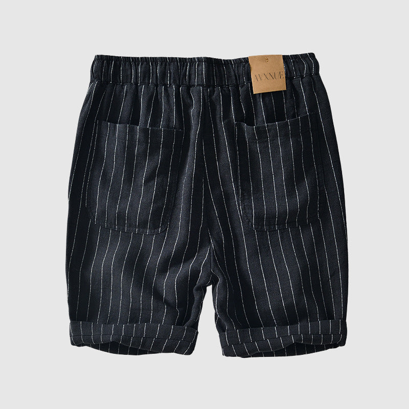 Frank Hardy Striped Ramie Shorts