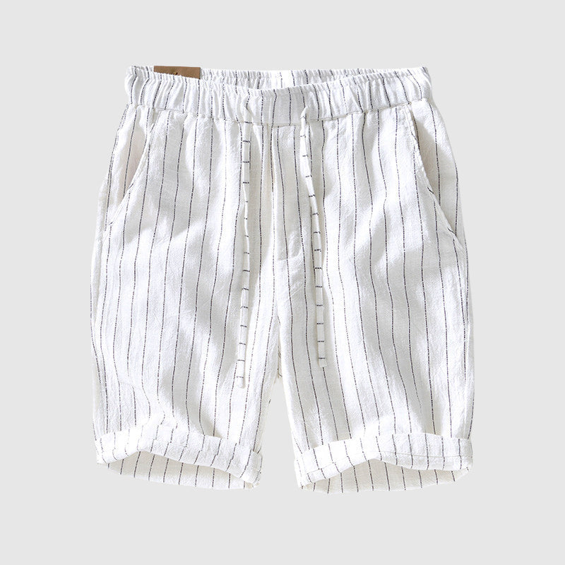 Frank Hardy Striped Ramie Shorts