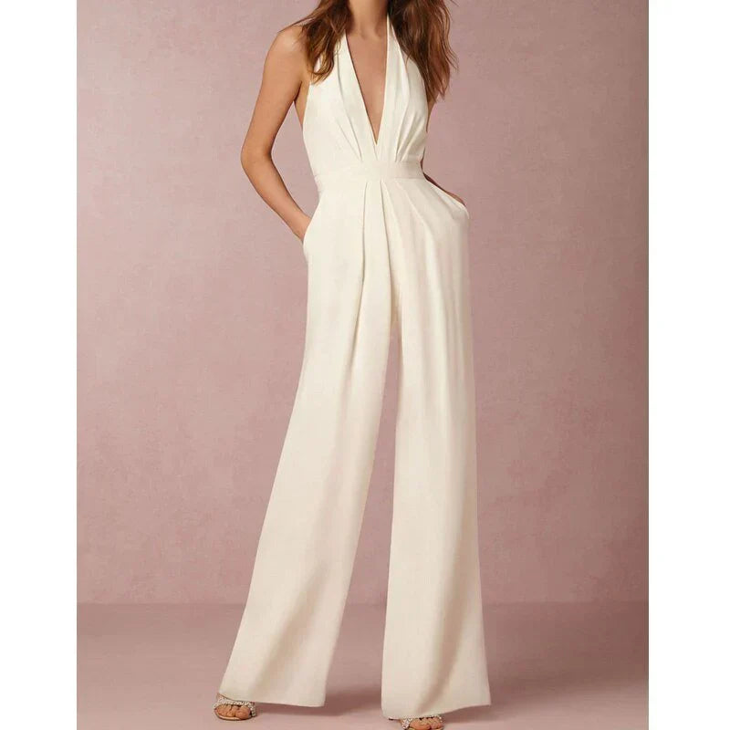 Bella | Plunging Halter Jumpsuit