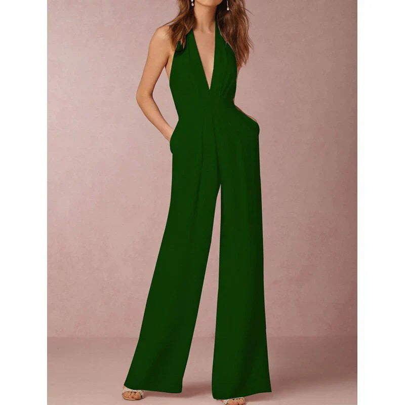 Bella | Plunging Halter Jumpsuit