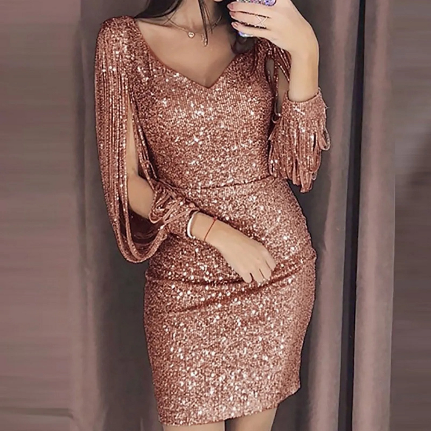 Lila | Elegant Split Sleeve Evening Dress