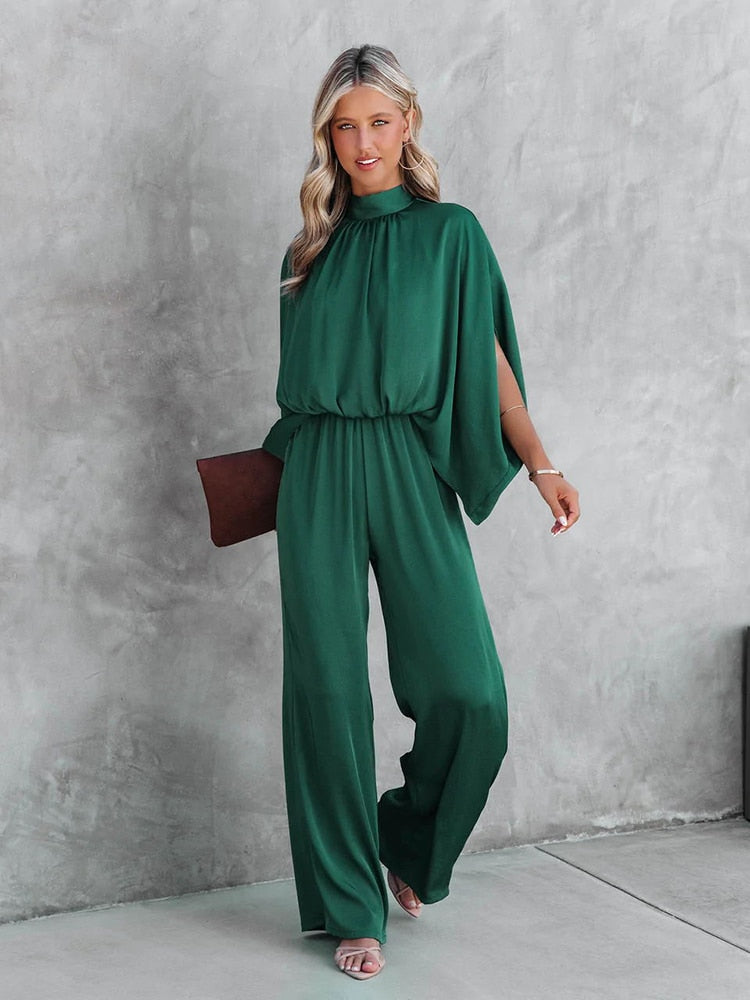 Jade | Women's High-Neck Dress | Wide Leg