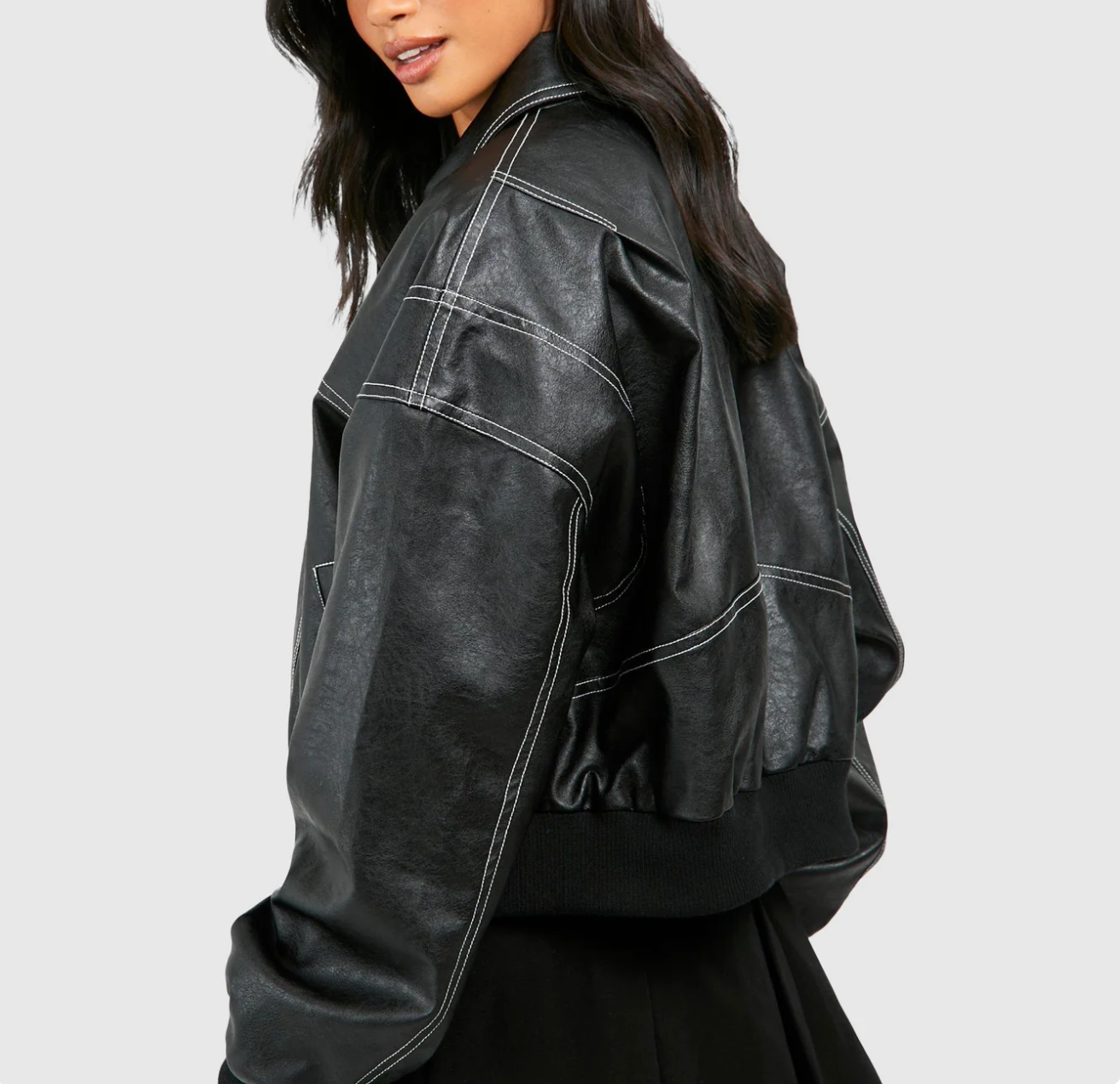 Faye™ | Oversized Lederjacke