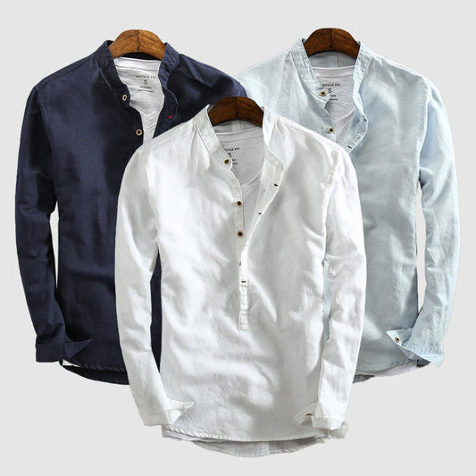 Venezia Long-Sleeve Cotton-Linen Shirt