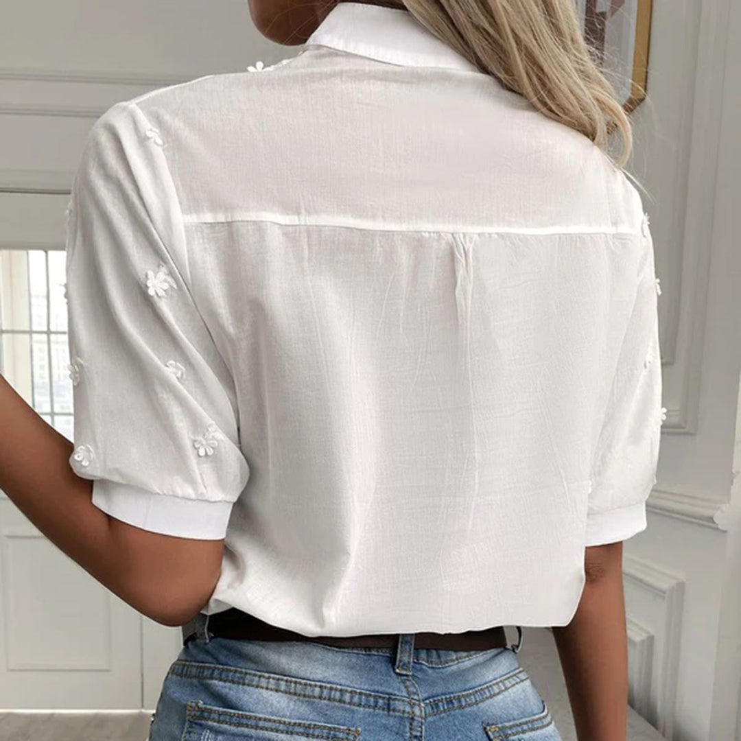 Elise | Embroidered Button-Up Blouse