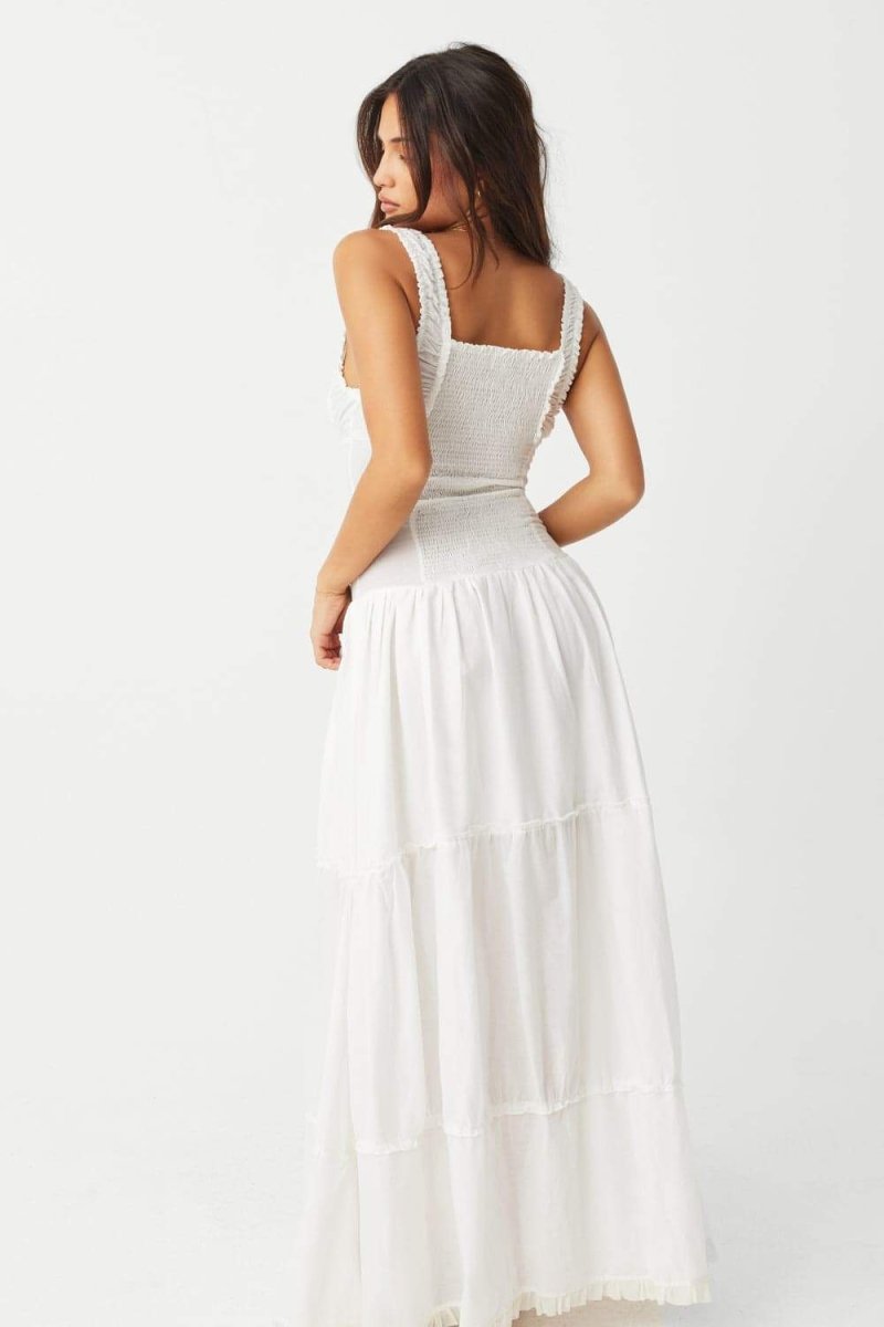 Anastasia Ruffle Semi-sheer Maxi Dress