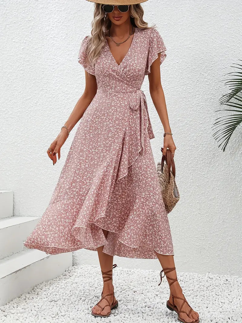 Lily | Flowy Wrap Midi Dress