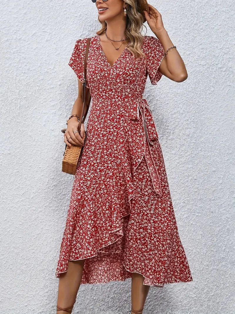 Lily | Flowy Wrap Midi Dress