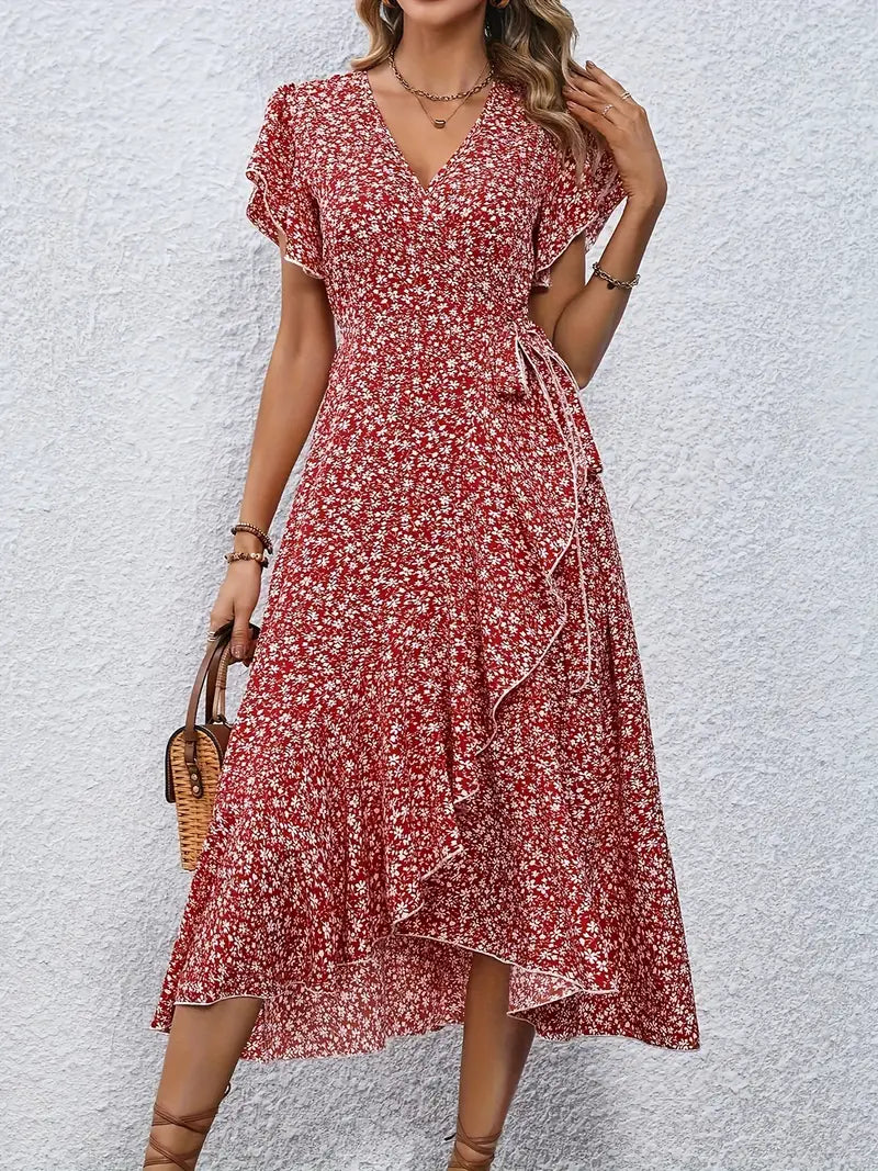 Lily | Flowy Wrap Midi Dress