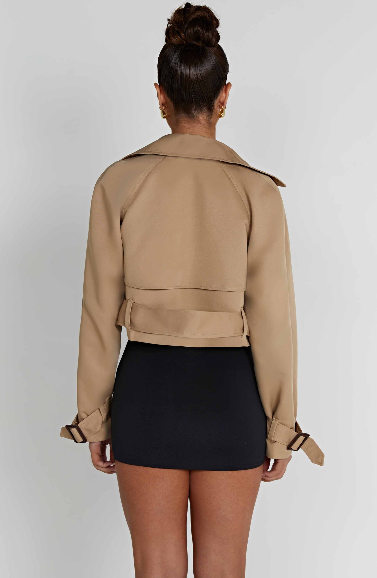 CIARA CROPPED TRENCH COAT - BEIGE