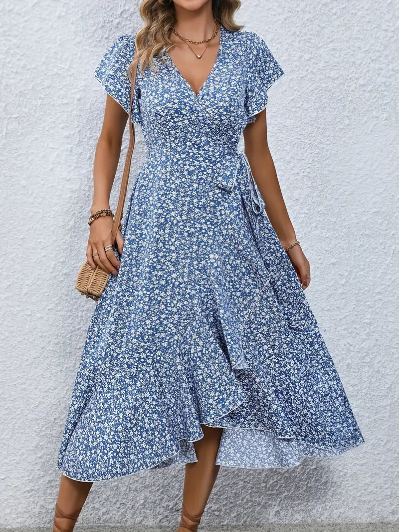 Lily | Flowy Wrap Midi Dress