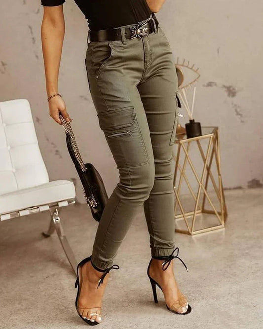 Mila | Women's Slim-Fit Cargo Pants | High-Waist Pant