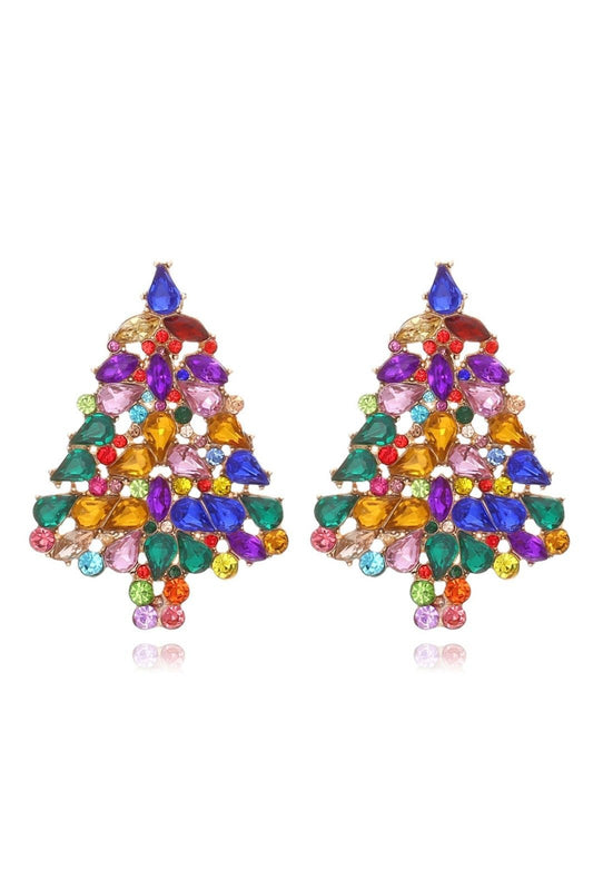 Diamante Christmas Tree Earrings