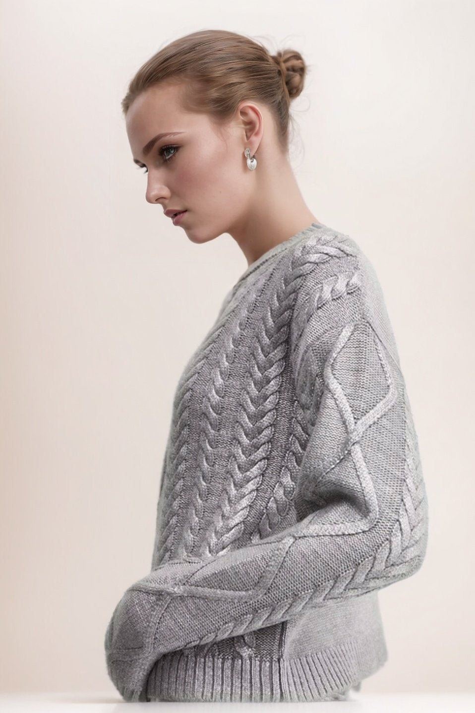 Genevieve Metallic Foiled Cable-knit Sweater