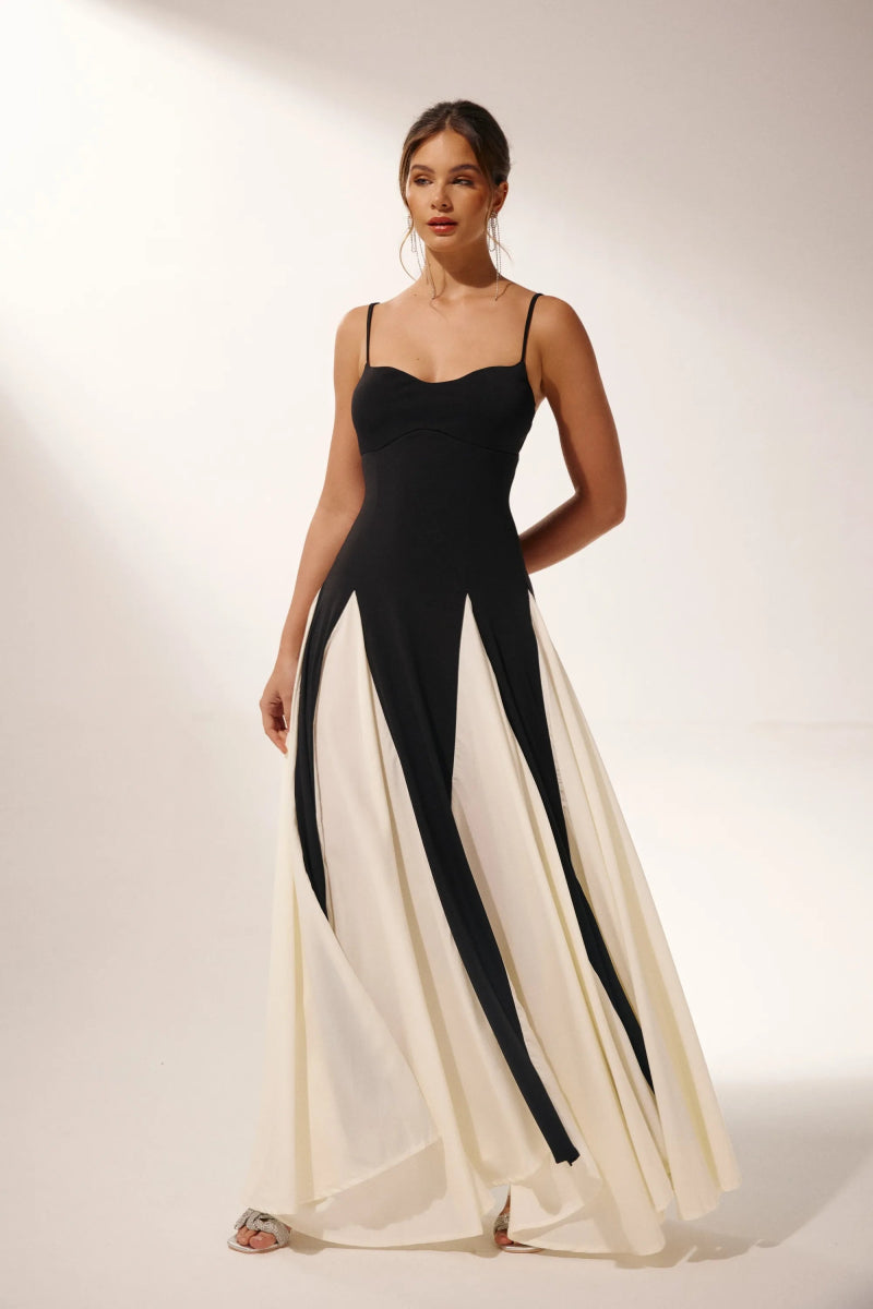 Griselda Color Block Maxi Slip Dress