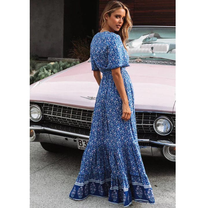 Sabrina | Women's Bohemian Maxi Dress | Ruffled Dress