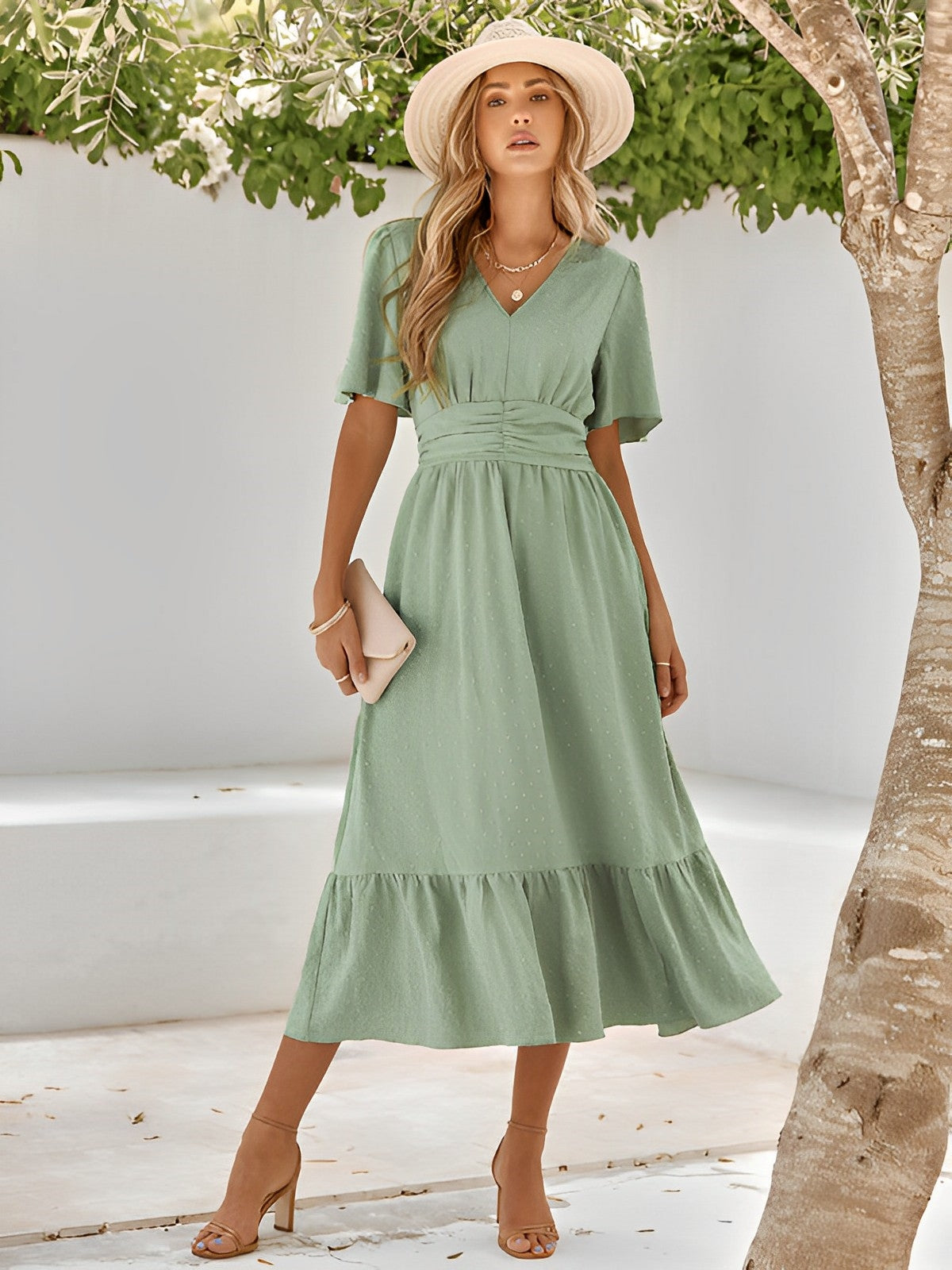 Sophie | Elegant V-Neck Midi Dress