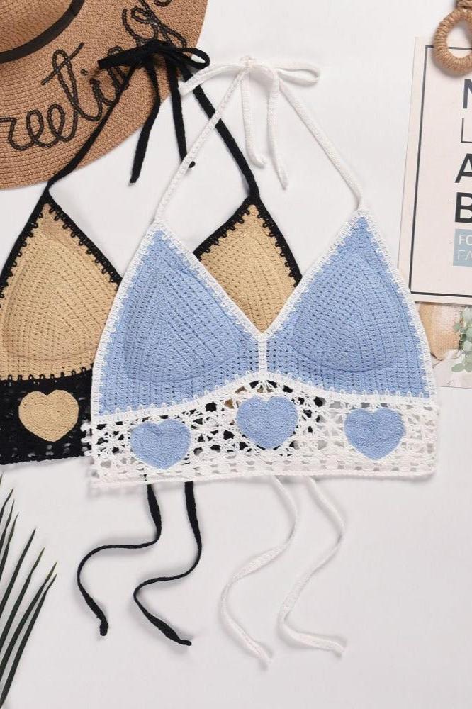 Josie Crochet Heart Bra Top