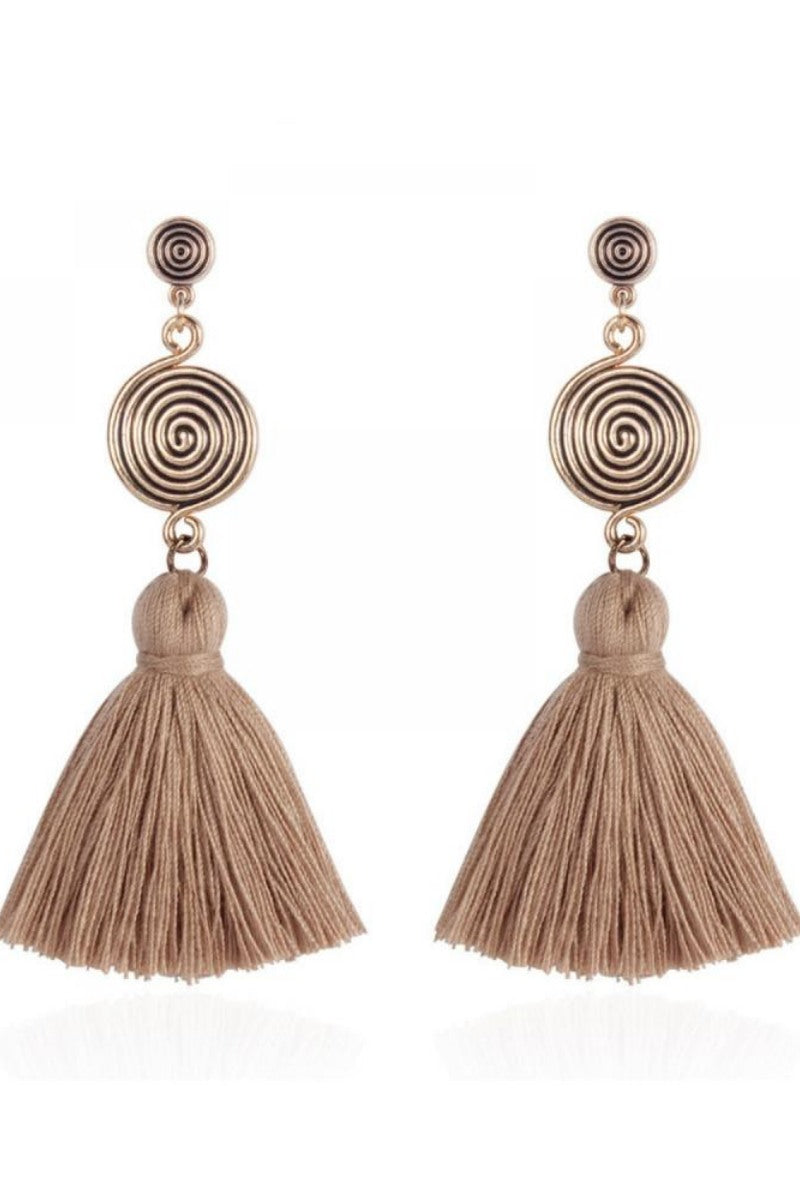 Kanna Whirlpool Tassel Earrings