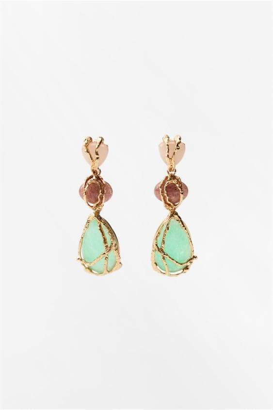 Multi Gem Dangle Earrings