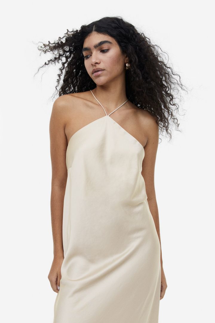 Sia Removable Rose Halterneck Midi Dress