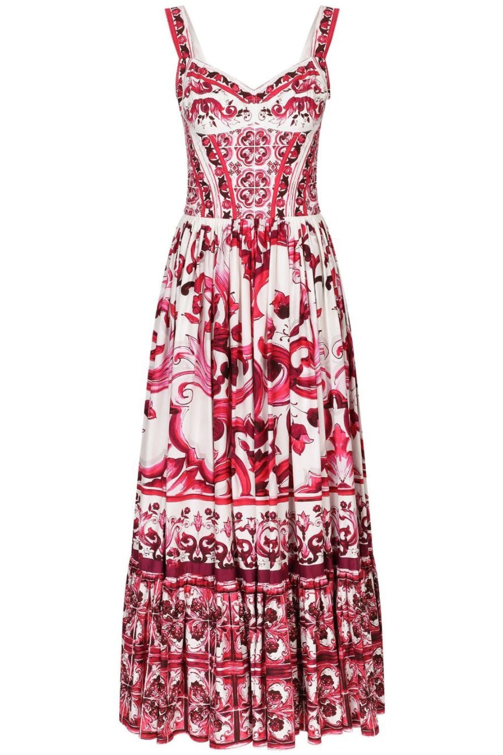 Sibyl Printed Shirred Strap Maxi Dress